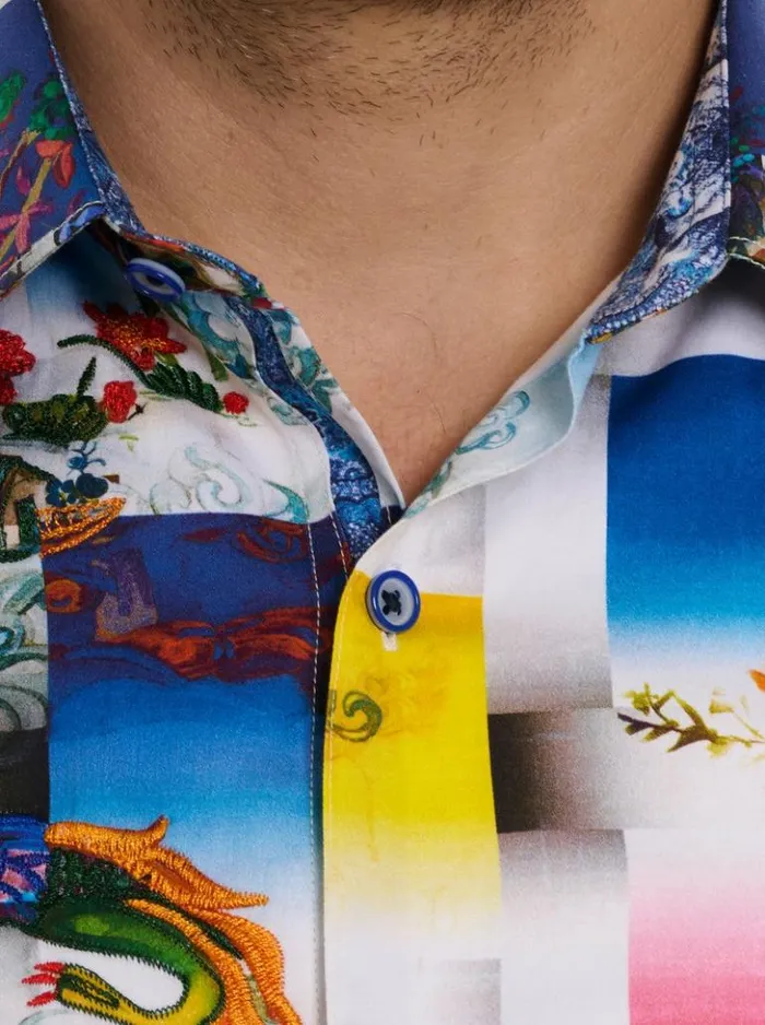 Men Robert Graham Button Down Shirts Koa Long Sleeve Button Down Shirt Multi