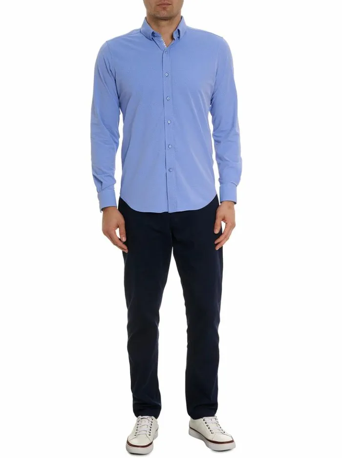 Men Robert Graham Button Down Shirts Marcus Motion Long Sleeve Button Down Shirt Blue