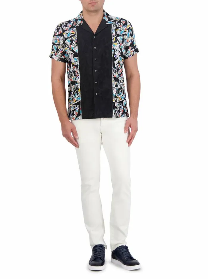 Men Robert Graham Button Down Shirts Omura Short Sleeve Button Down Shirt Multi