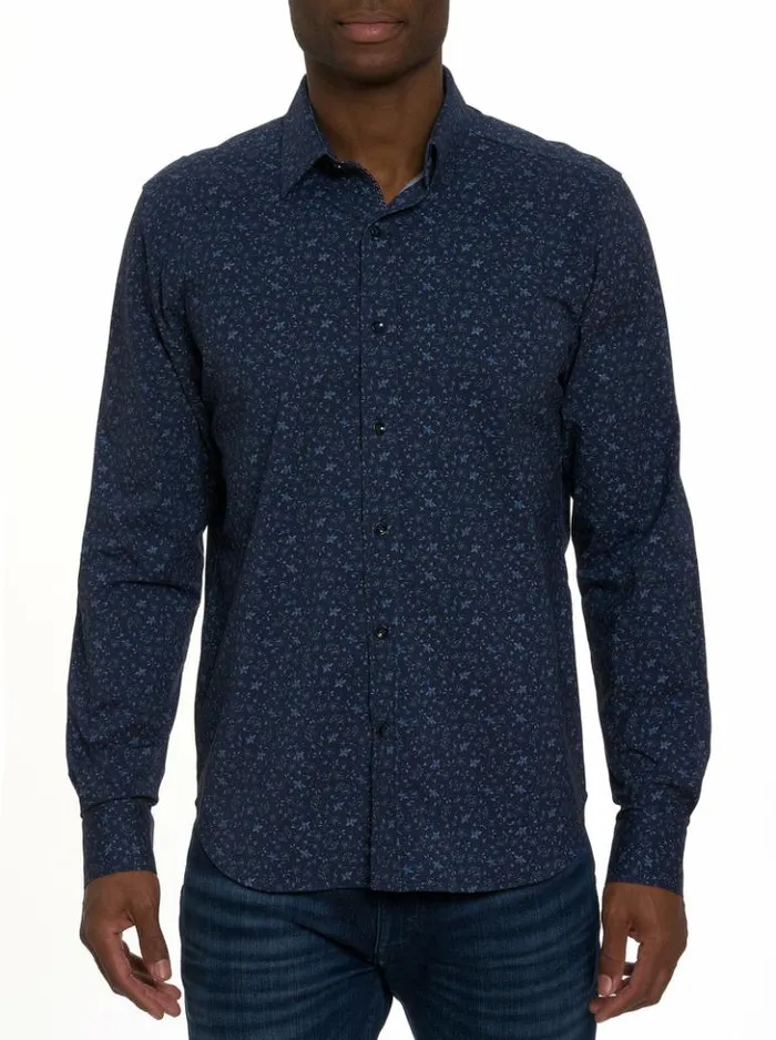 Men Robert Graham Button Down Shirts Schneider Motion Long Sleeve Knit Shirt Navy Men Robert Graham Button Down Shirts Schneider Motion Long Sleeve Knit Shirt Navy