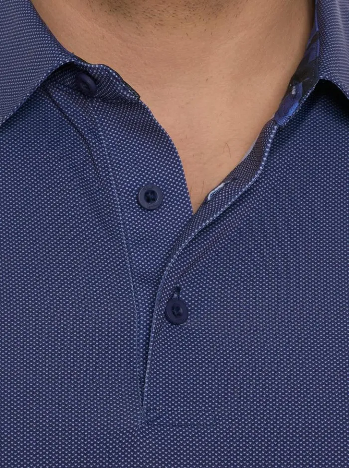 Men Robert Graham Polos and TShirts Alastor Long Sleeve Performance Polo Navy