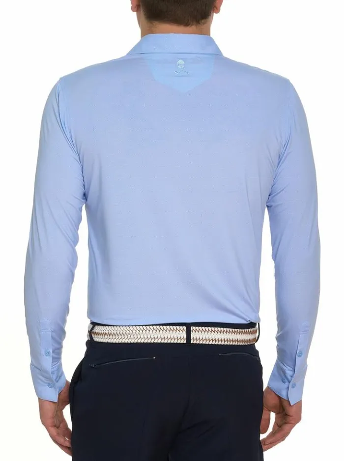 Men Robert Graham Polos and TShirts Alastor Long Sleeve Performance Polo Navy