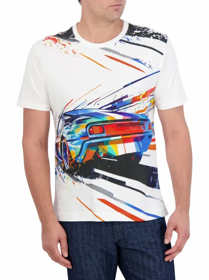 Men Robert Graham Polos and TShirts Grand Speed TShirt White