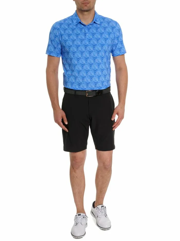 Men Robert Graham Polos and TShirts Iron Skull Performance Polo Periwinkle