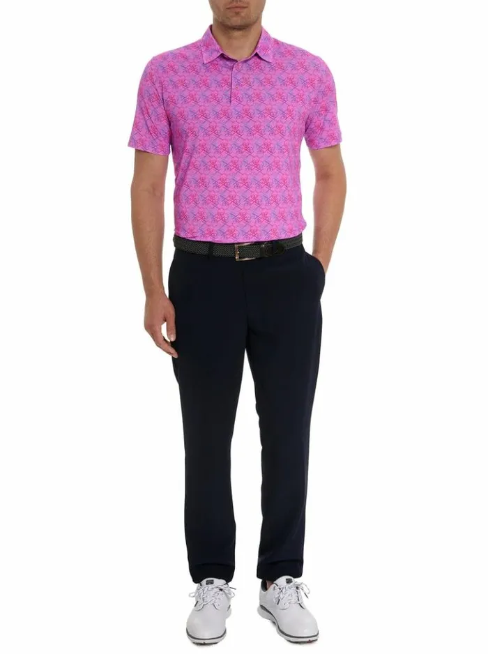 Men Robert Graham Polos and TShirts Iron Skull Performance Polo Periwinkle