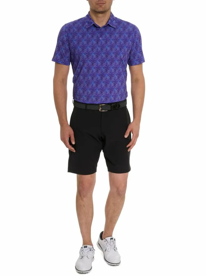 Men Robert Graham Polos and TShirts Iron Skull Performance Polo Periwinkle