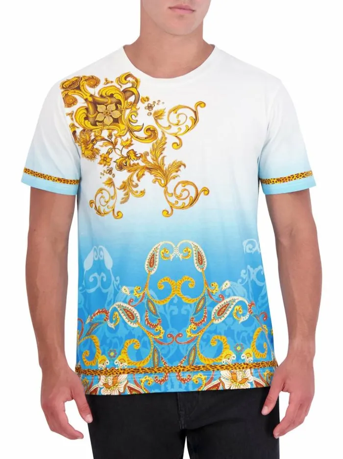 Men Robert Graham Polos and TShirts Limited Edition Golden Scrolls TShirt Multi Men Robert Graham Polos and TShirts Limited Edition Golden Scrolls TShirt Multi