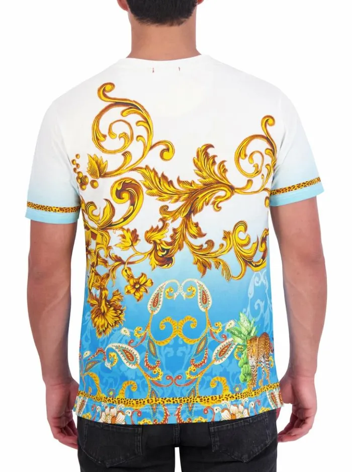 Men Robert Graham Polos and TShirts Limited Edition Golden Scrolls TShirt Multi