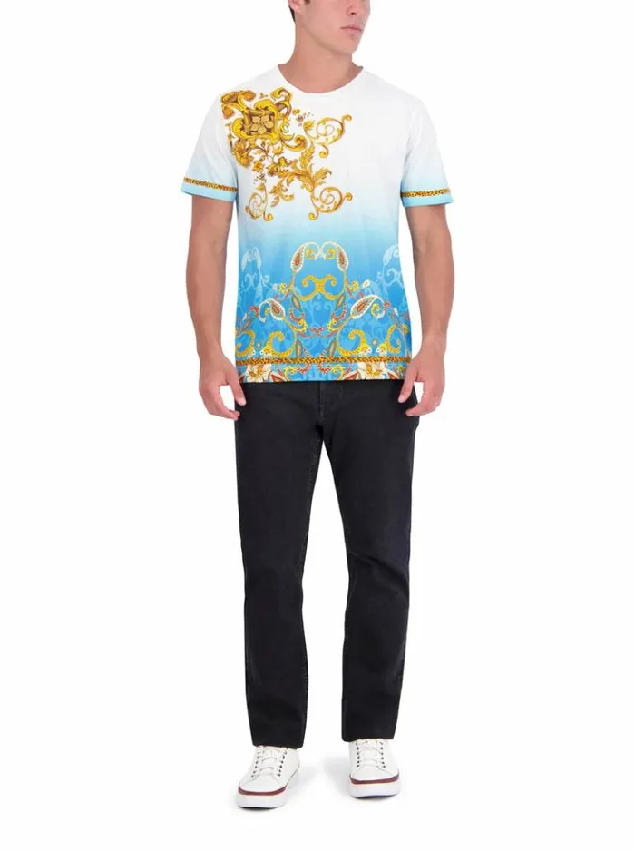 Men Robert Graham Polos and TShirts Limited Edition Golden Scrolls TShirt Multi