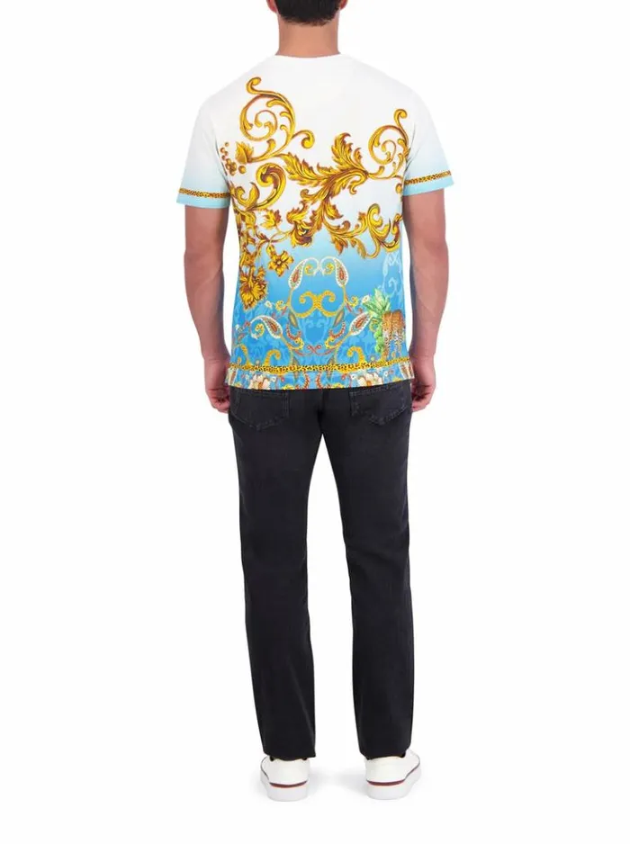 Men Robert Graham Polos and TShirts Limited Edition Golden Scrolls TShirt Multi