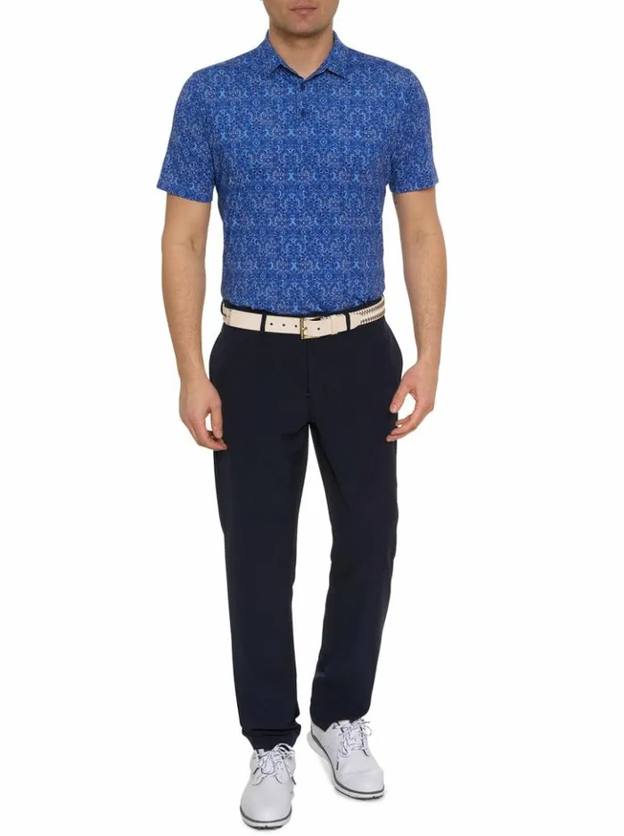 Men Robert Graham Polos and TShirts Medallion Tiles Performance Polo White
