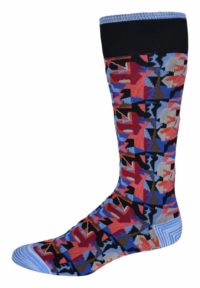 Men Robert Graham Socks Omura Sock Navy