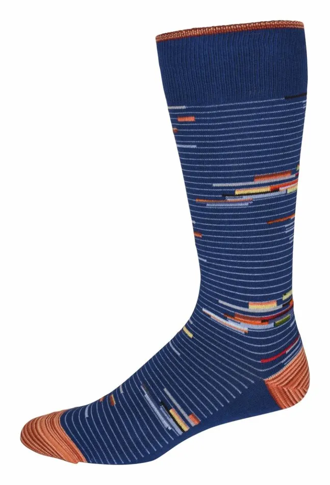 Men Robert Graham Socks Shipping Line Sock Aqua