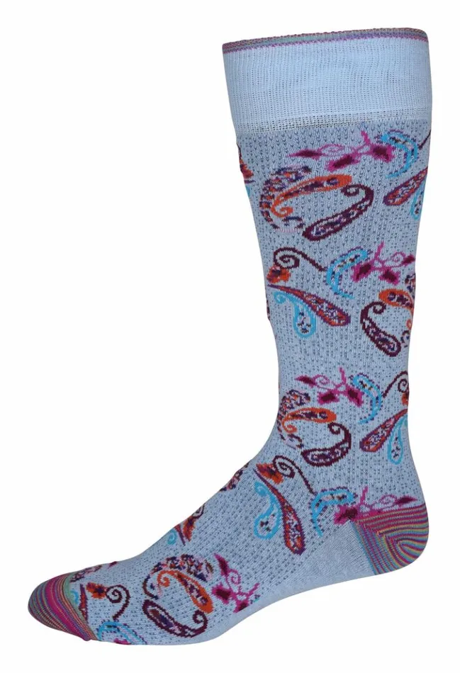 Men Robert Graham Socks The Drake Sock Lightblue