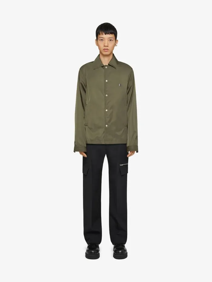 Men Shirts Givenchy Overshirt With 4G Detail Khaki