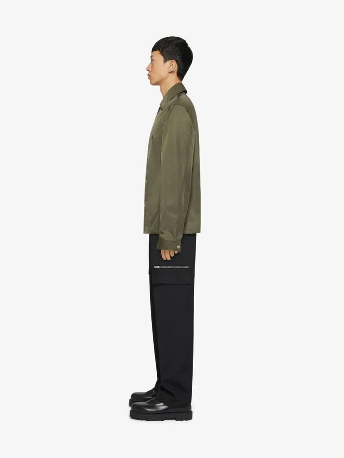 Men Shirts Givenchy Overshirt With 4G Detail Khaki