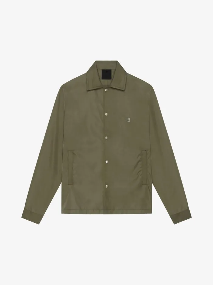 Men Shirts Givenchy Overshirt With 4G Detail Khaki