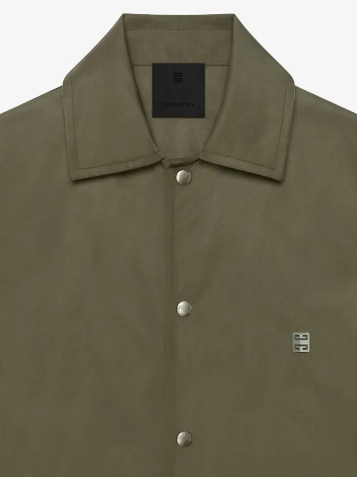 Men Shirts Givenchy Overshirt With 4G Detail Khaki