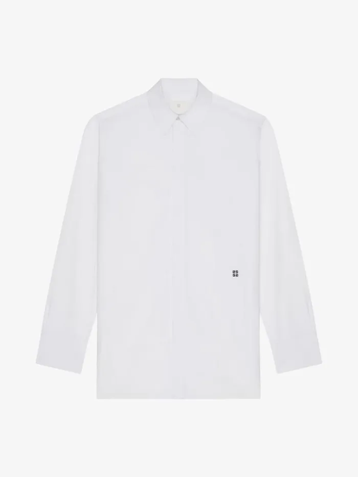 Men Shirts Givenchy Shirt In Poplin Whiteblack