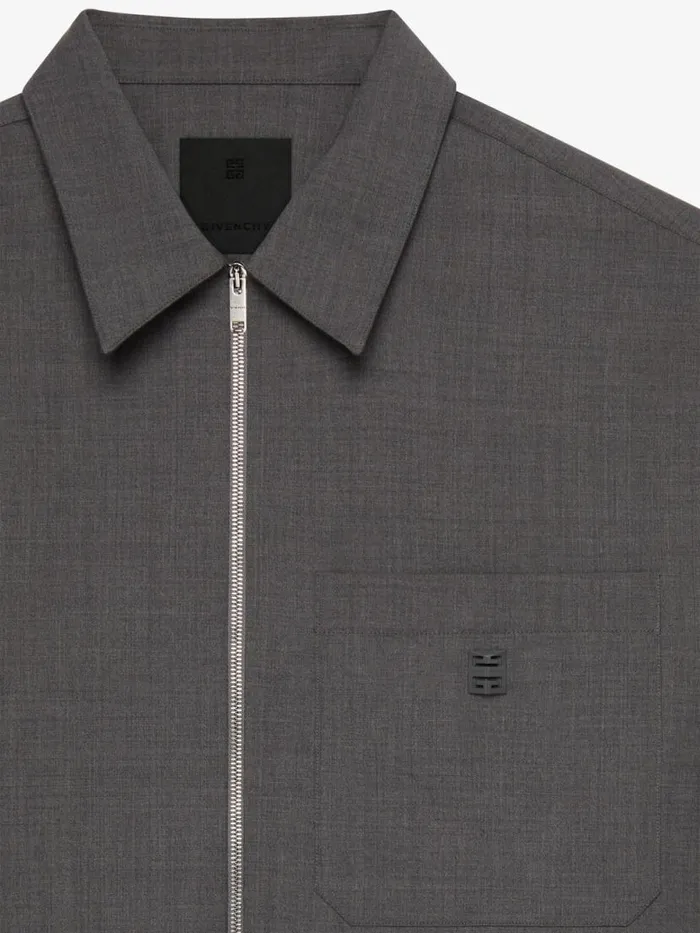 Men Shirts Givenchy Zipped Shirt In Wool Black