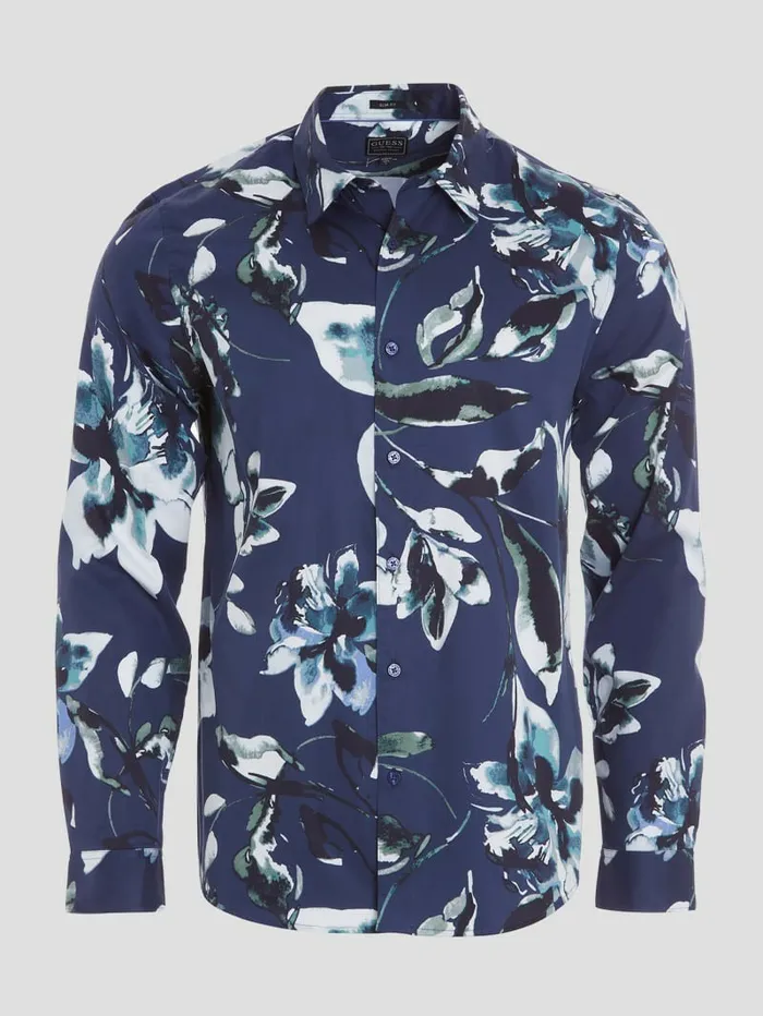 Men Shirts GUESS Luxe Watercolor Floral Shirt Watercolor Floral Men Shirts GUESS Luxe Watercolor Floral Shirt Watercolor Floral
