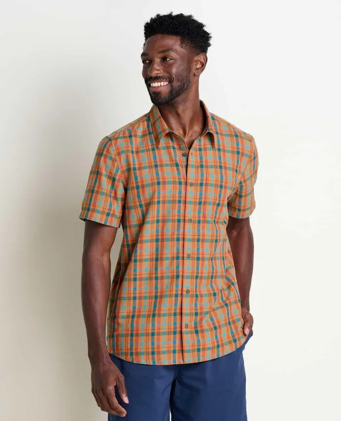 Men Shirts Toad and Co Airscape Short Sleeve Shirt Hazel Check