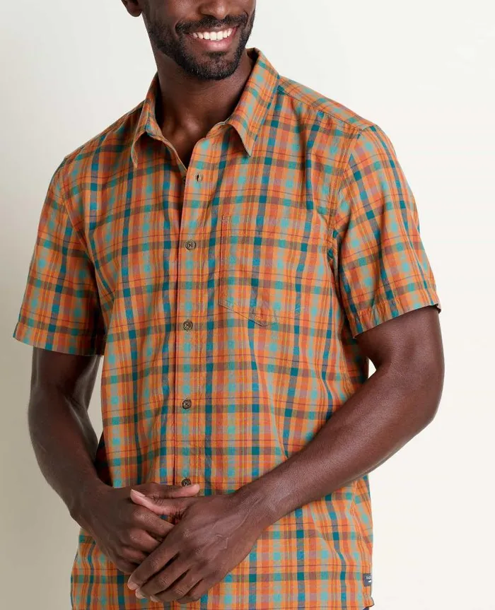 Men Shirts Toad and Co Airscape Short Sleeve Shirt Hazel Check