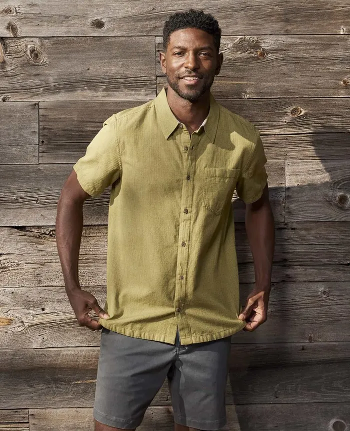 Men Shirts Toad and Co Harris Short Sleeve Shirt Green Olive