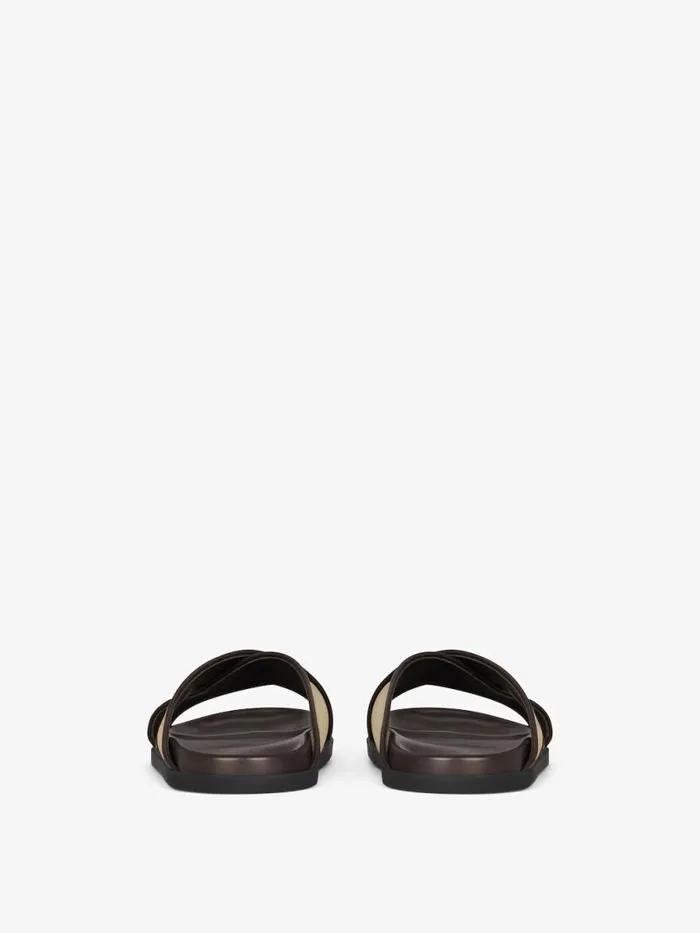 Men Slides and Sandals Givenchy G Plage Flat Sandals In Canvas Beige Men Slides and Sandals Givenchy G Plage Flat Sandals In Canvas Beige