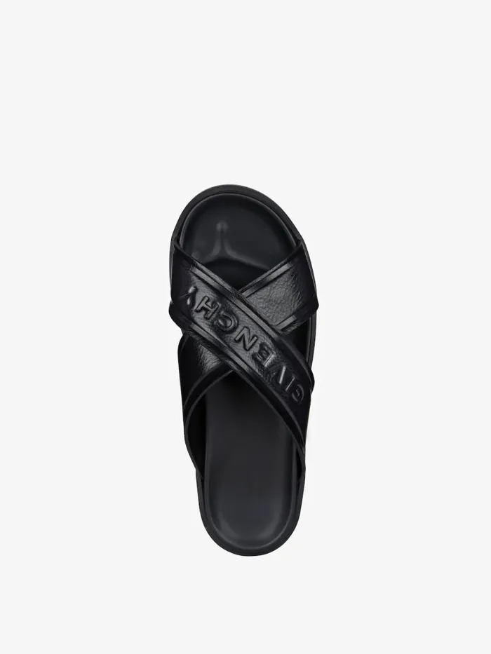 Men Slides and Sandals Givenchy G Plage Flat Sandals With Crossed Straps In Leather Black Men Slides and Sandals Givenchy G Plage Flat Sandals With Crossed Straps In Leather Black