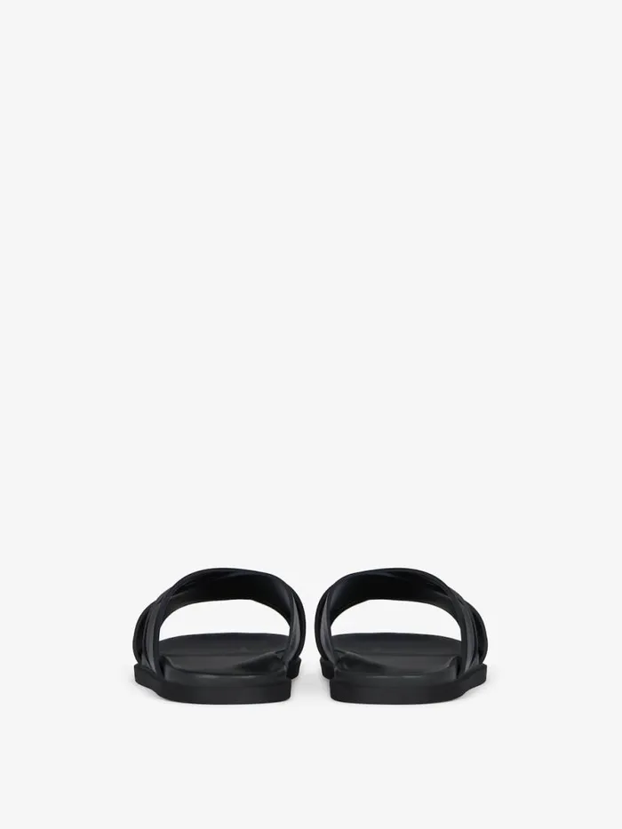 Men Slides and Sandals Givenchy G Plage Flat Sandals With Crossed Straps In Leather Black Men Slides and Sandals Givenchy G Plage Flat Sandals With Crossed Straps In Leather Black