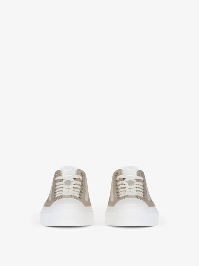 Men Sneakers Givenchy GIVENCHY City Sneakers In Canvas And Suede Medium Grey