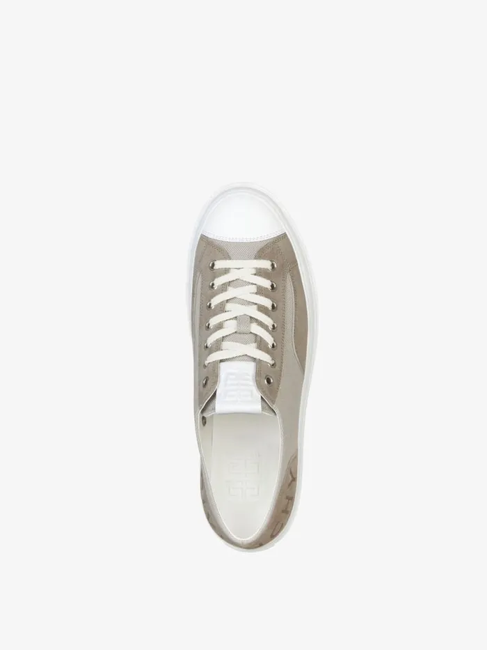 Men Sneakers Givenchy GIVENCHY City Sneakers In Canvas And Suede Medium Grey