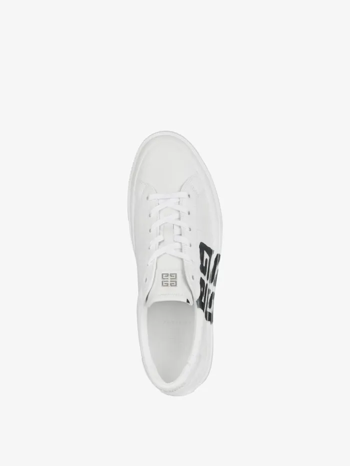 Men Sneakers Givenchy Sneakers City Sport In Leather With Tag Effect 4G Print Whiteblack Men Sneakers Givenchy Sneakers City Sport In Leather With Tag Effect 4G Print Whiteblack