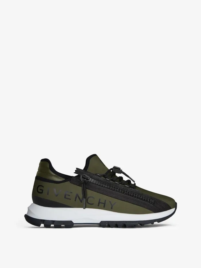 Men Sneakers Givenchy Spectre Runner Sneakers In Synthetic Fiber With Zip Khakiblack
