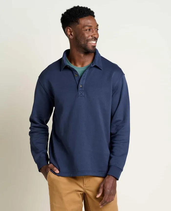 Men Sweaters Jackets and Layers Toad and Co Hemp Daybreaker Rugby Big Sky