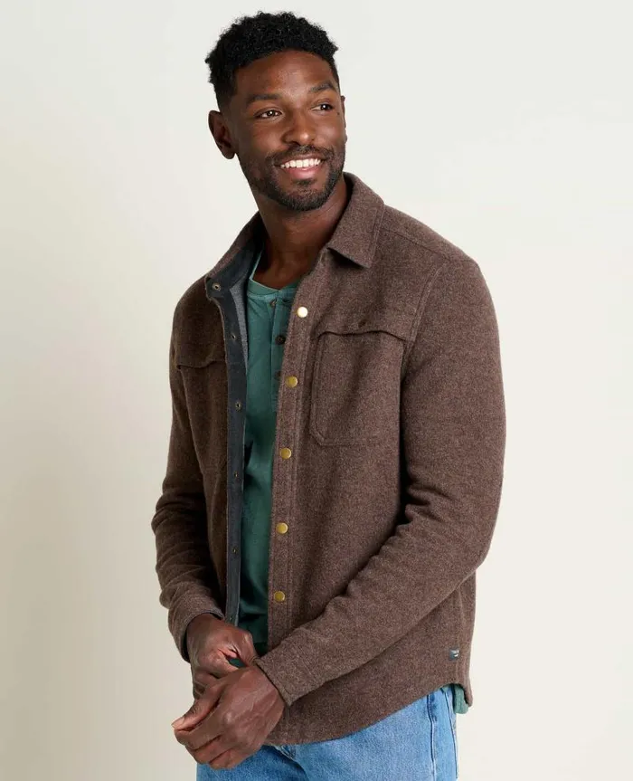 Men Sweaters Jackets and Layers Toad and Co Kennicott Shirt Jacket Falcon Brown