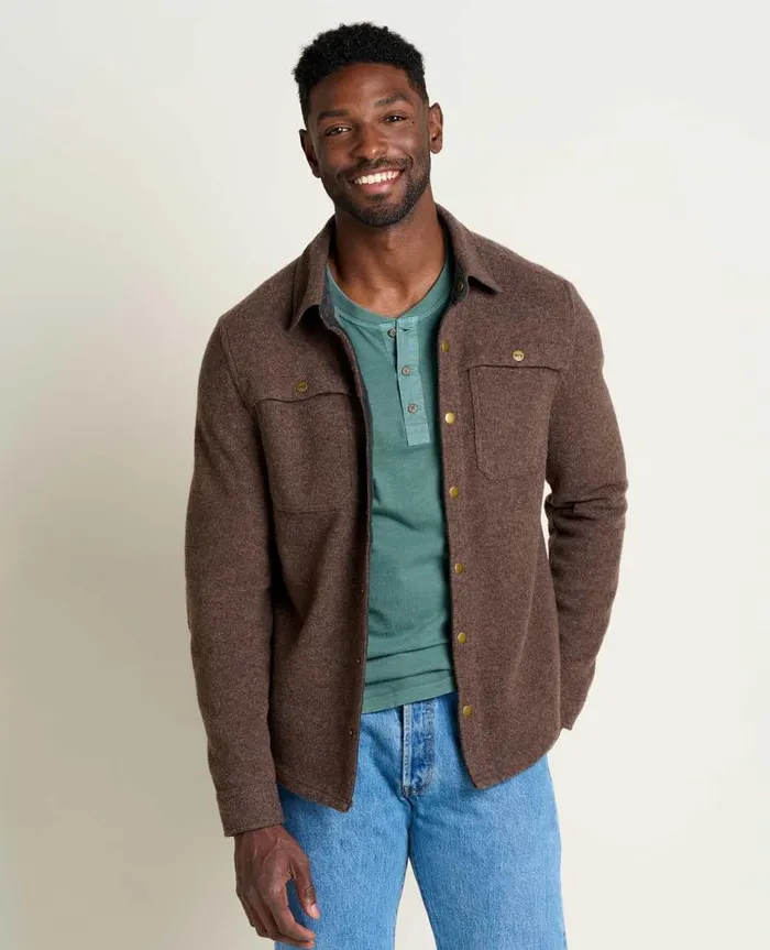 Men Sweaters Jackets and Layers Toad and Co Kennicott Shirt Jacket Falcon Brown