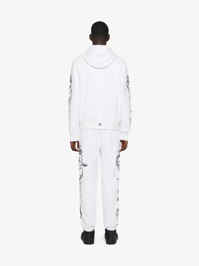 Men Sweatshirts and Hoodies Givenchy GIVENCHY Crest Boxy Fit Hoodie In Fleece White