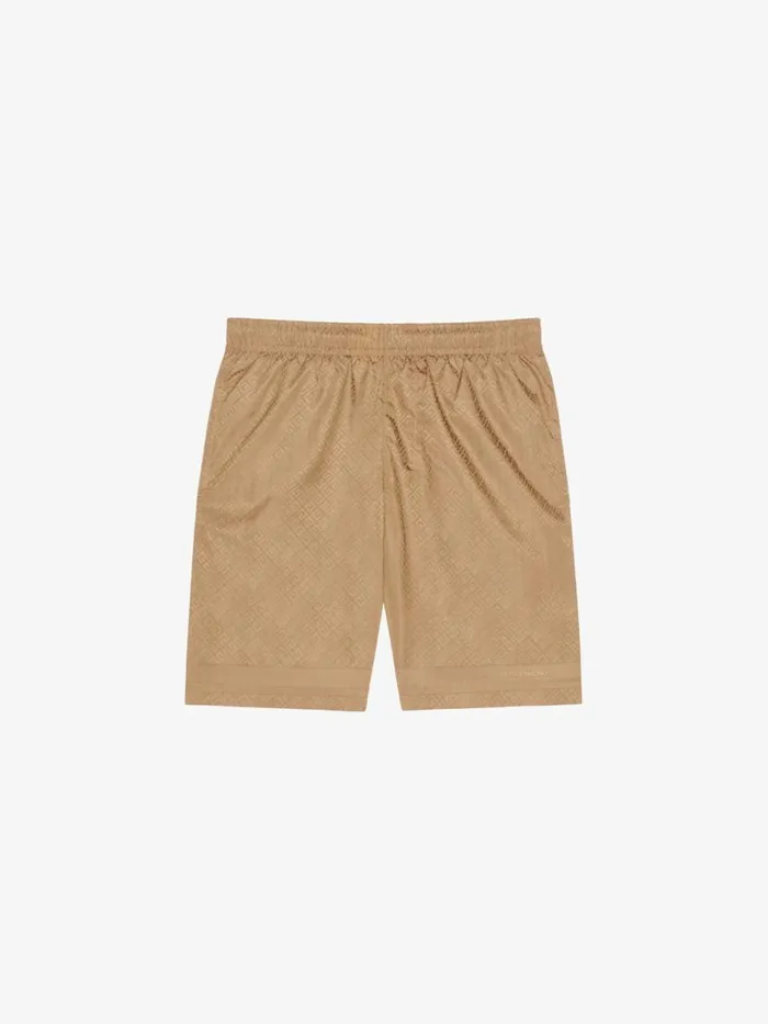Men Swimwear Givenchy Long Swim Shorts 4G Tan