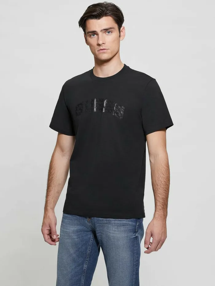 Men TShirts and Tanks GUESS Eco Gaston Logo Tee Black