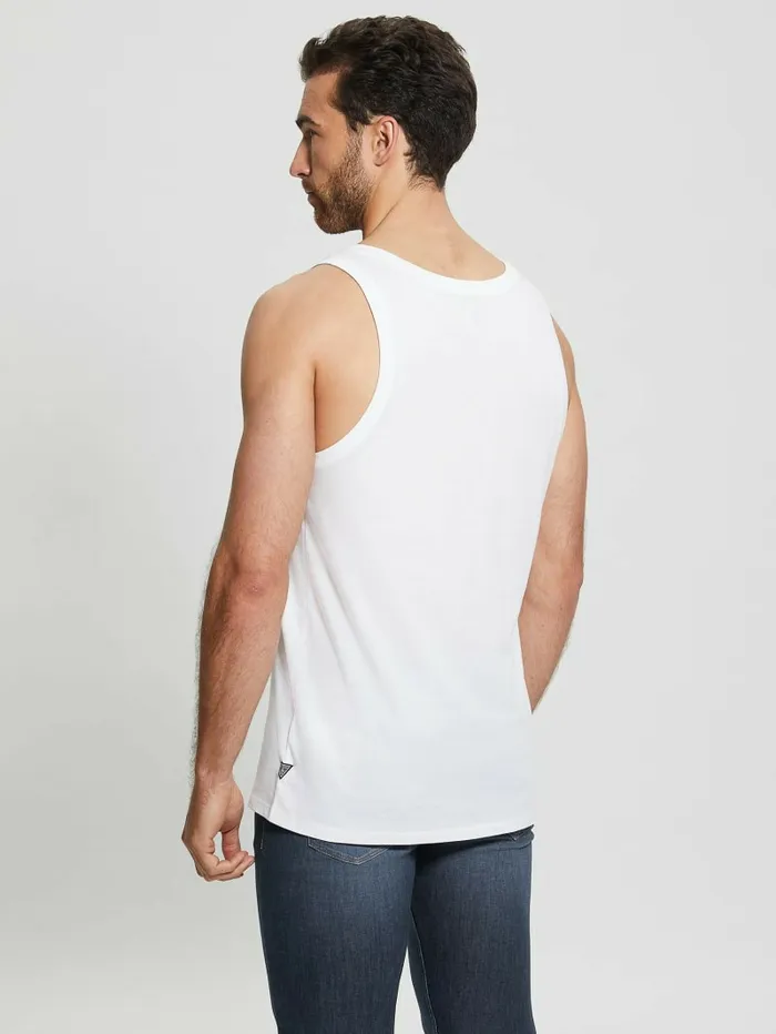 Men TShirts and Tanks GUESS Eco Pride Logo Tank Pure White Men TShirts and Tanks GUESS Eco Pride Logo Tank Pure White