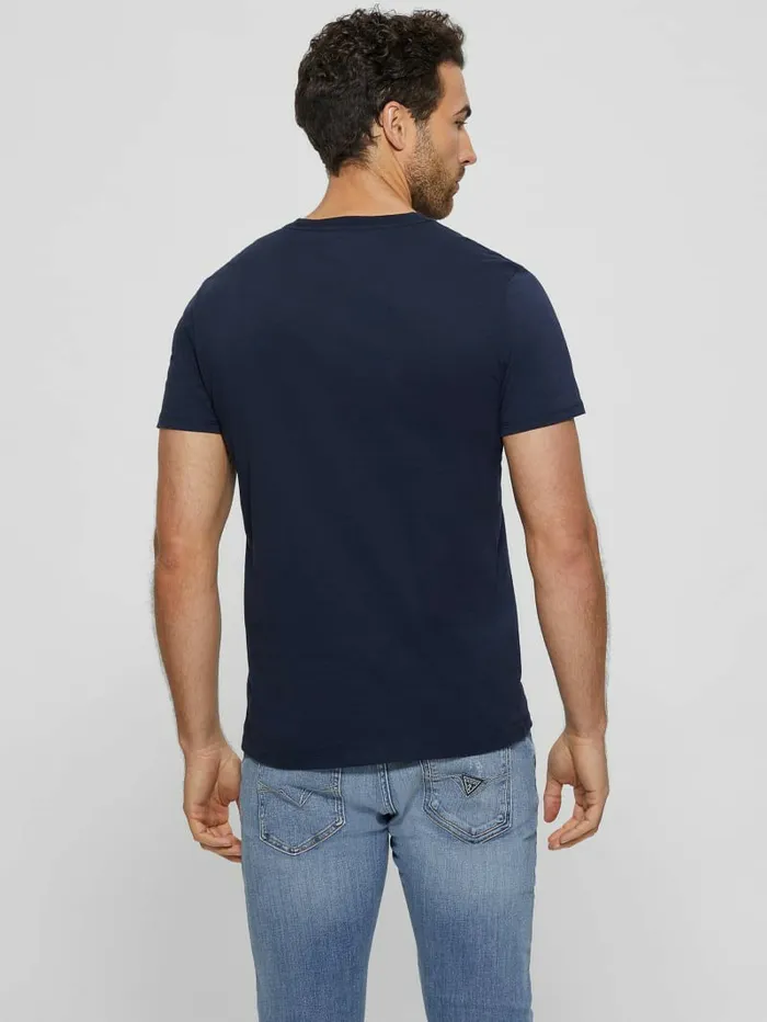 Men TShirts and Tanks GUESS Metallic Signature Tee Bleu lgant Men TShirts and Tanks GUESS Metallic Signature Tee Bleu lgant