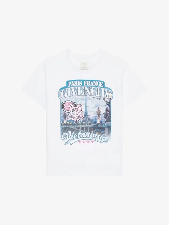 Men TShirts Givenchy GIVENCHY World Tour Boxy Fit Tshirt In Cotton White