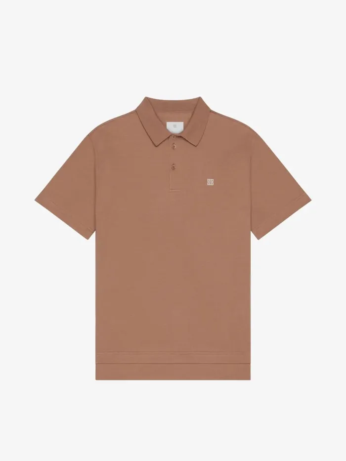 Men TShirts Givenchy Polo In Cotton With 4G Detail Beigewhite