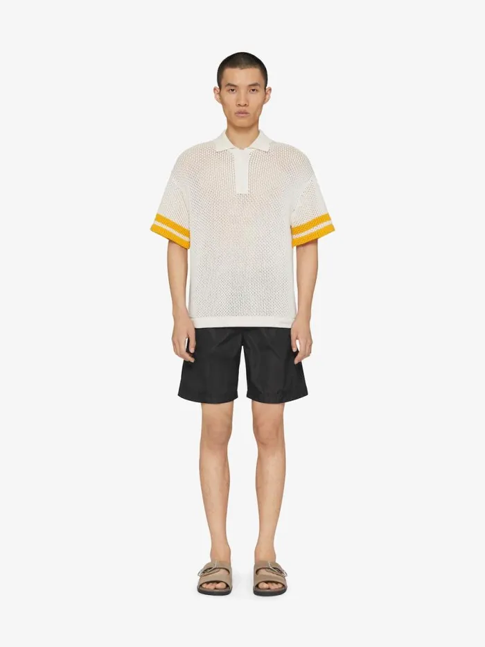 Men TShirts Givenchy Polo In Crochet Ivory