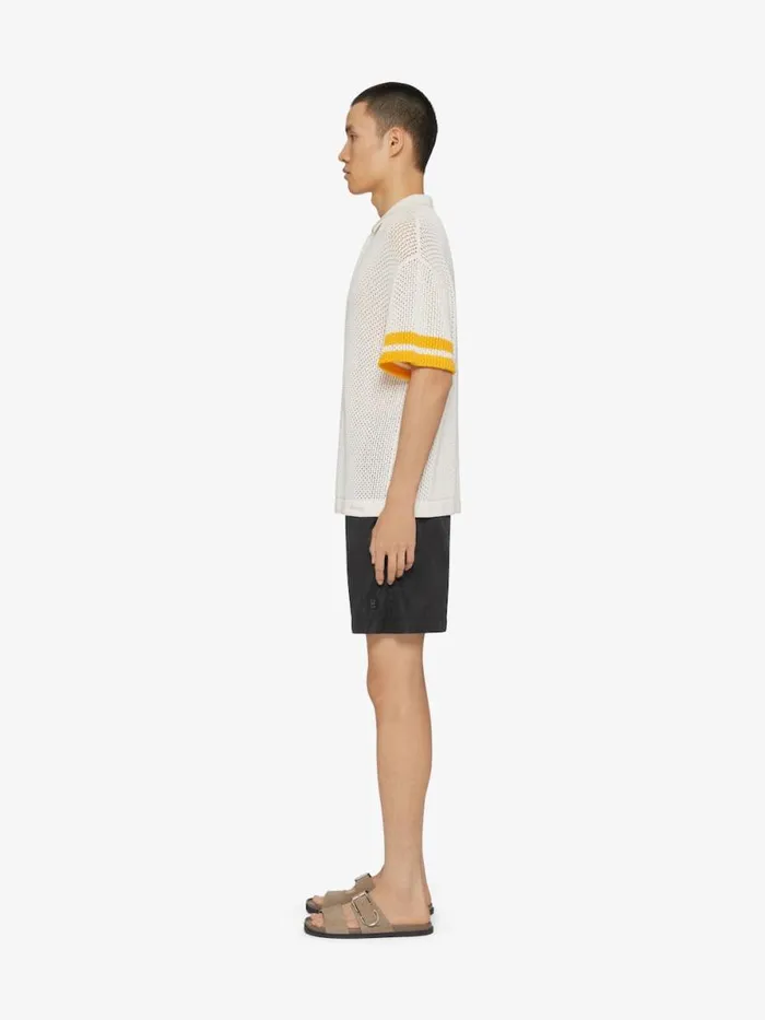 Men TShirts Givenchy Polo In Crochet Ivory