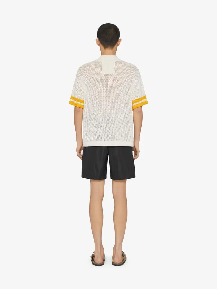 Men TShirts Givenchy Polo In Crochet Ivory