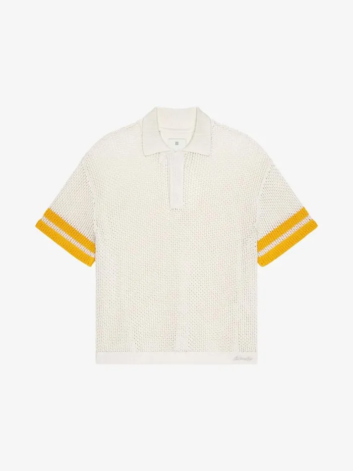 Men TShirts Givenchy Polo In Crochet Ivory