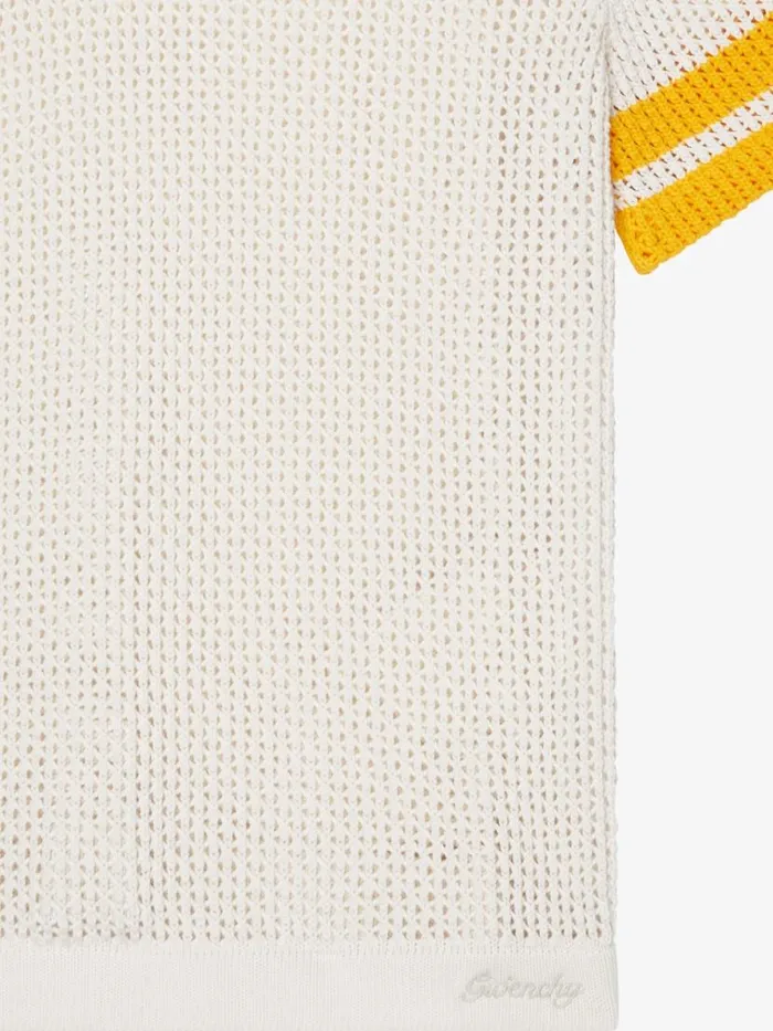 Men TShirts Givenchy Polo In Crochet Ivory